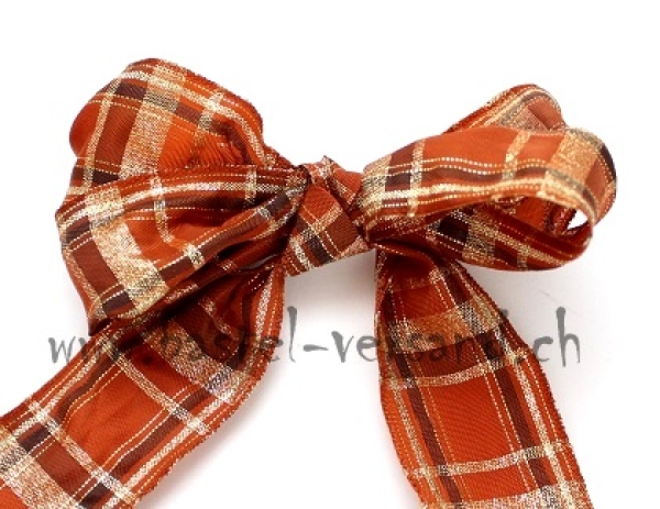 Dekoband 4cm Karo braun