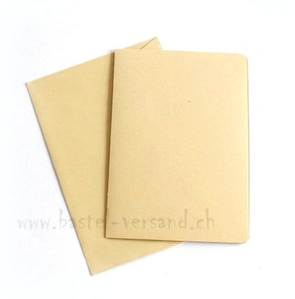 Doppelkarte A6 sand mit Couvert