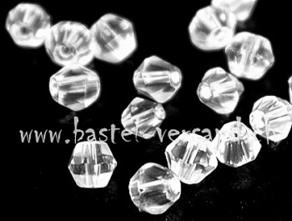 Glasperle Doppelkegel 4mm kristall