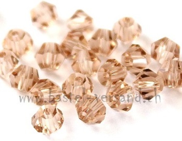 Glasperle Doppelkegel 4mm hellbraun