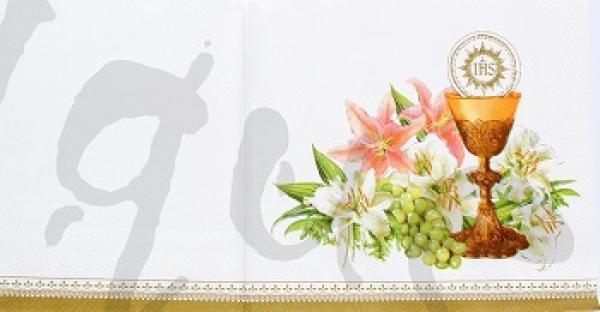 Serviette kelch mit trauben und lilien