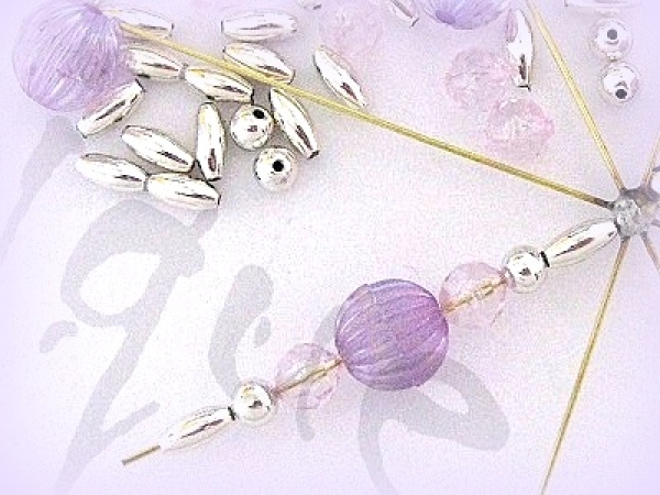 Bastelpackung Perlenstern E2 lila/silber