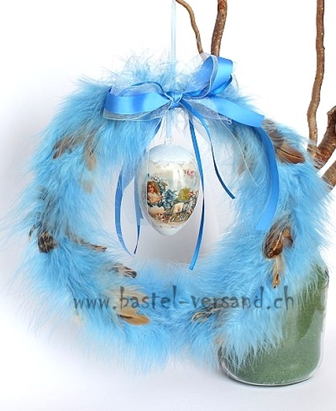 Ei mit Schrumpffolie im Federring