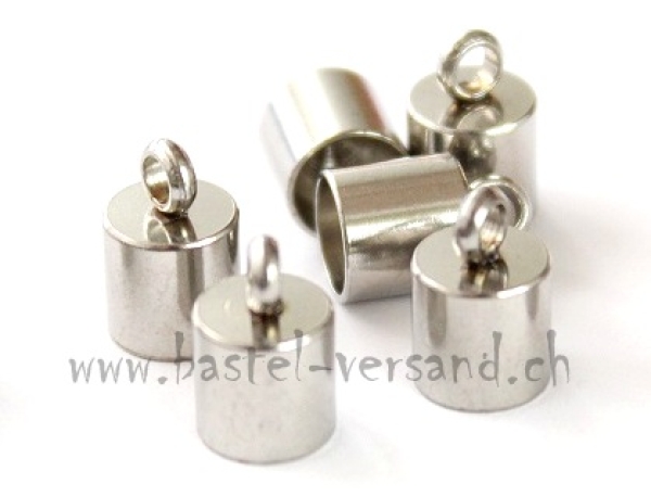 Endkappe mit Öse 7mm silberfarbig