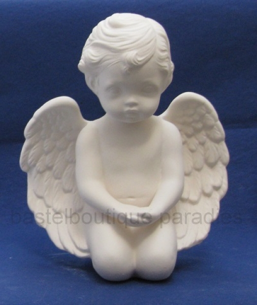 Rohkeramik Engel kniend
