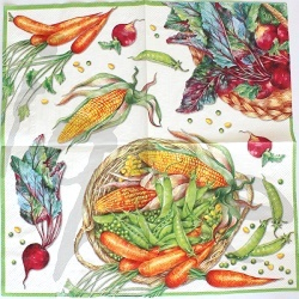 Serviette verschiedene gemüse