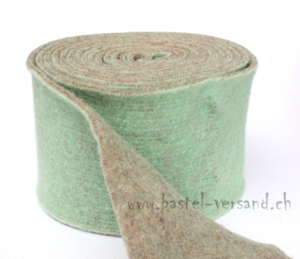 Filzband, Topfband 15cm zweifarbig mingrün