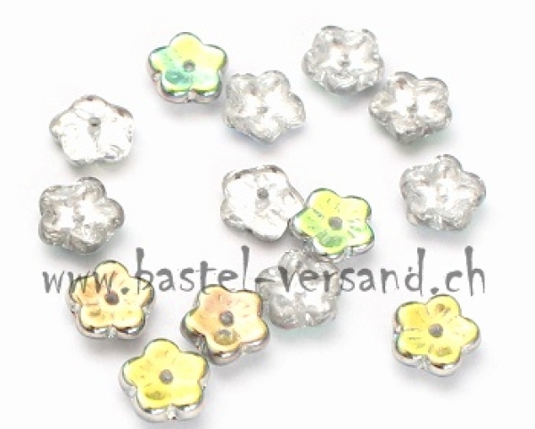 Flat Flowers 8 x 3mm crystal vitral