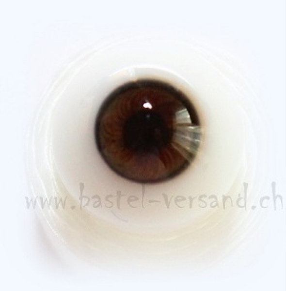 Kristallglas Puppenaugen 24mm braun