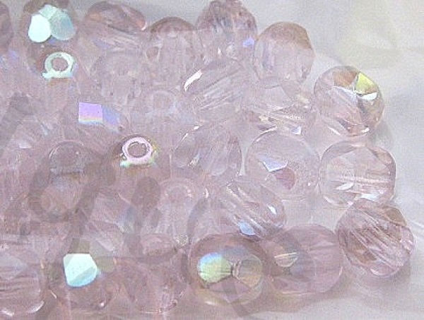 Glasfacettenperle 6mm rosa