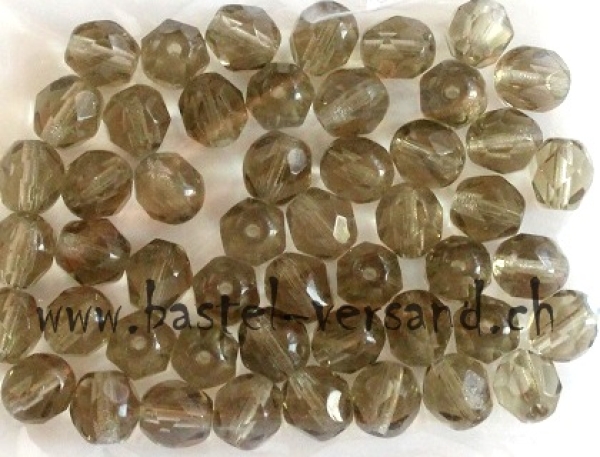 Glasfacettenperle 6mm grau