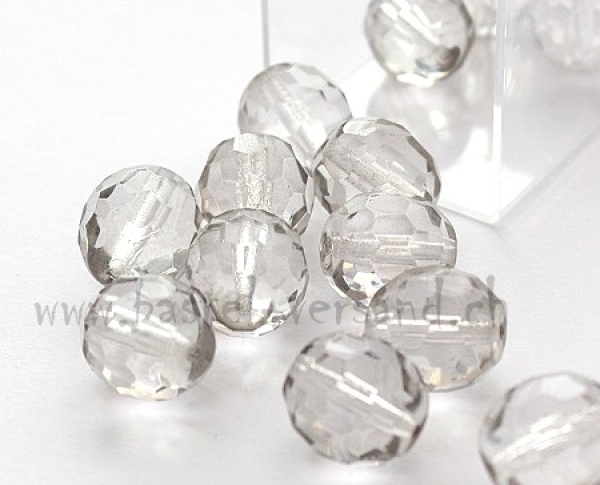 Glasfacettenperle 14mm rauch