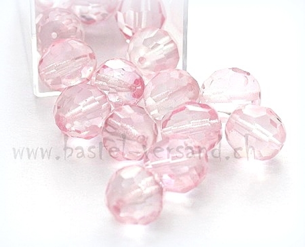 Glasfacettenperle 12mm rosa