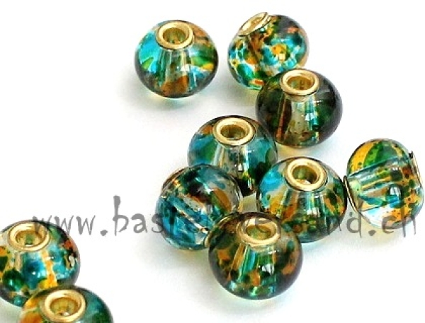 Glasperle 12mm blau-grün