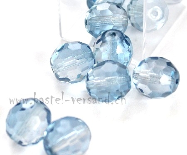 Glasfacettenperle 14mm blau
