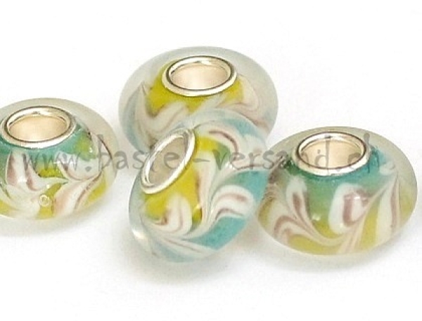 Glasperle 14mm "Welle" grün