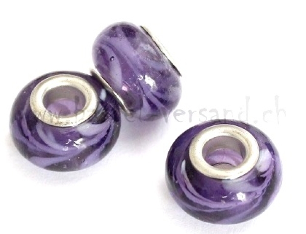 Glasperle 14mm lila