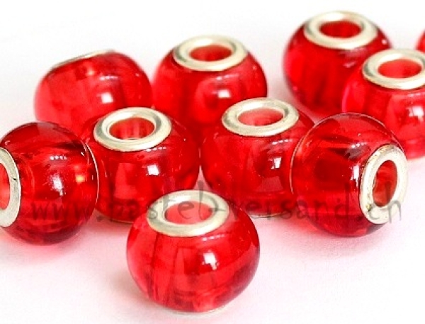 Glasperle 14mm rot