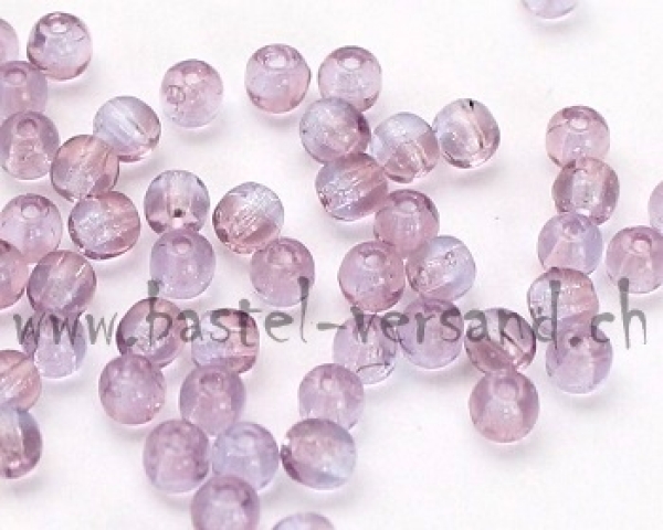 Glasperle 3mm flieder transparent