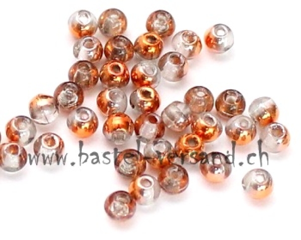 Glasperle 3mm kupfer transparent