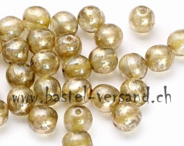 Glasperle 6mm oliv transparent