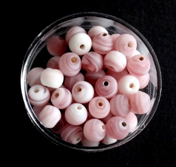 Glasperle 6mm rosa