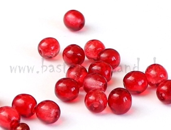 Glasperle 6mm rot