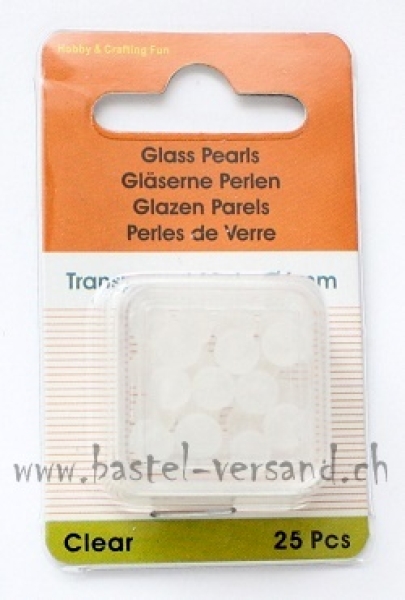 Glasperle 6mm weiss matt