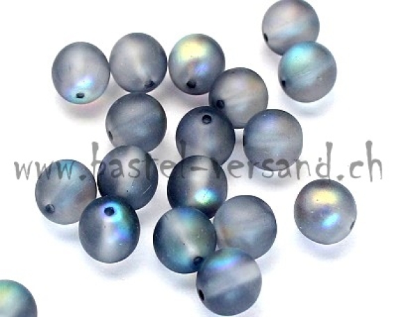 Glasperle 8mm blau irisierend