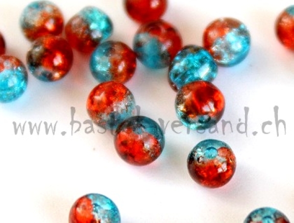 Crackle 4mm türkis/orange
