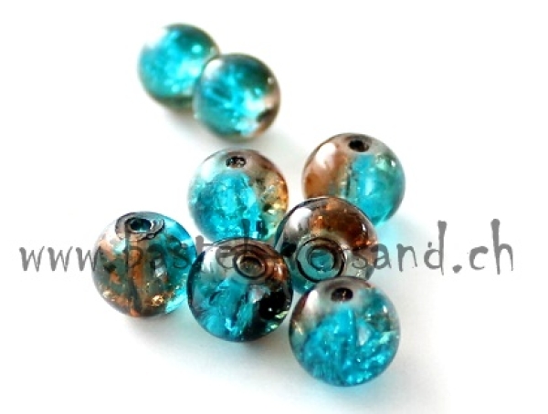 Crackle 6mm braun/türkis