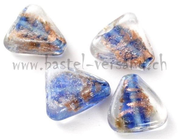 Glasperle 18 x 18mm blau