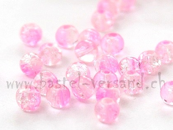 Crackle 4mm rosa/transparent