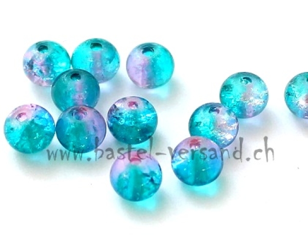 Crackle 6mm türkis/rosa