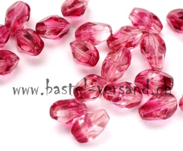 Glasperle 9 x 6mm orchidee transparent