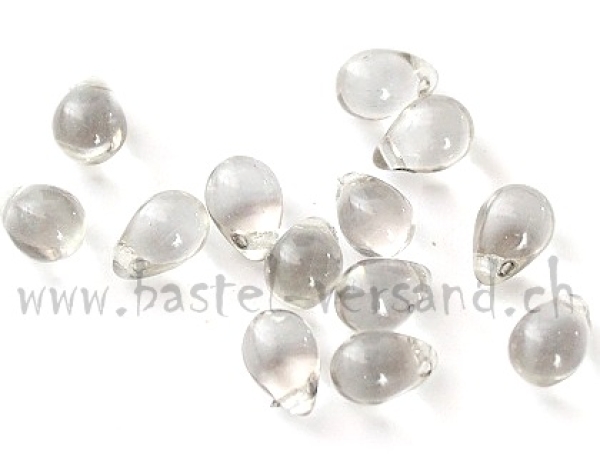Glasperle Tropfen 5 x 7mm rauch
