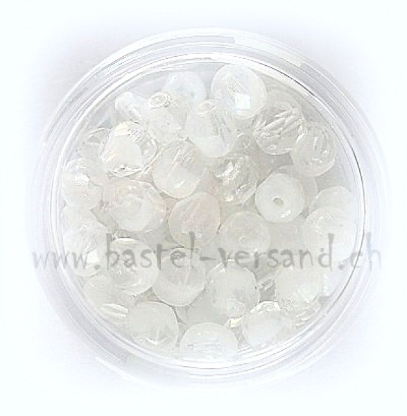 Glasfacettenperle 6mm bergkristall