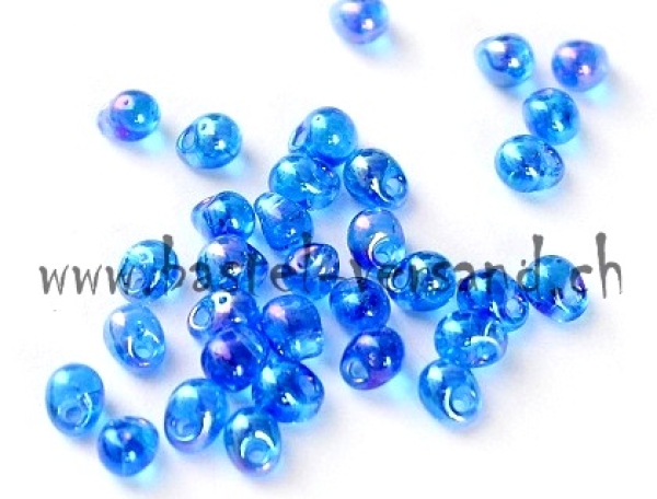 Rocailles Tropfen 4 x 3mm mittelblau