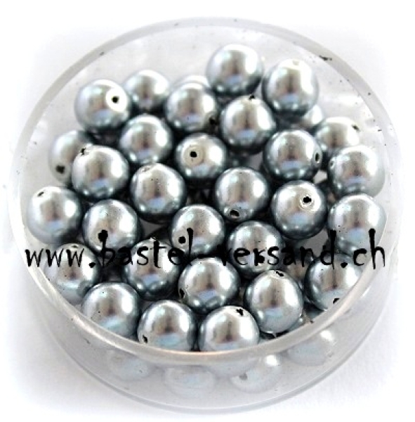 Glaswachsperle 6mm dunkelgrau