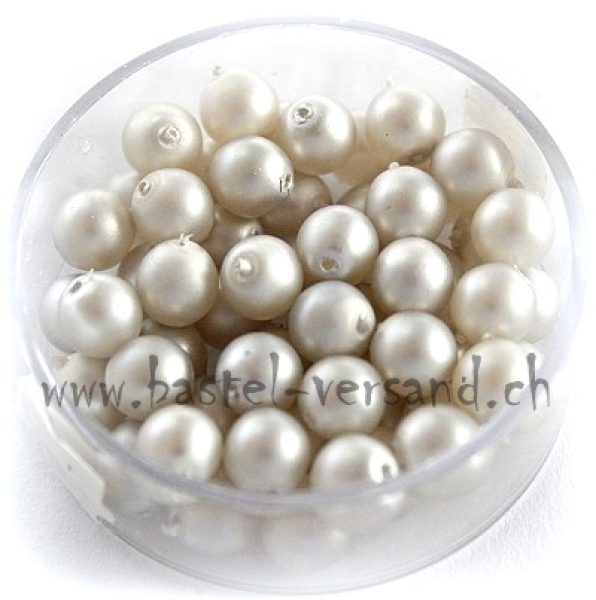 Glaswachsperle 6mm hellgrau matt