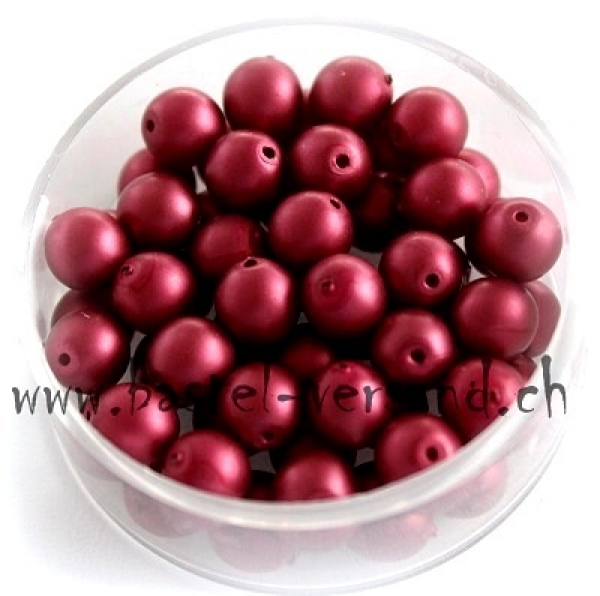 Glaswachsperle 6mm rot matt
