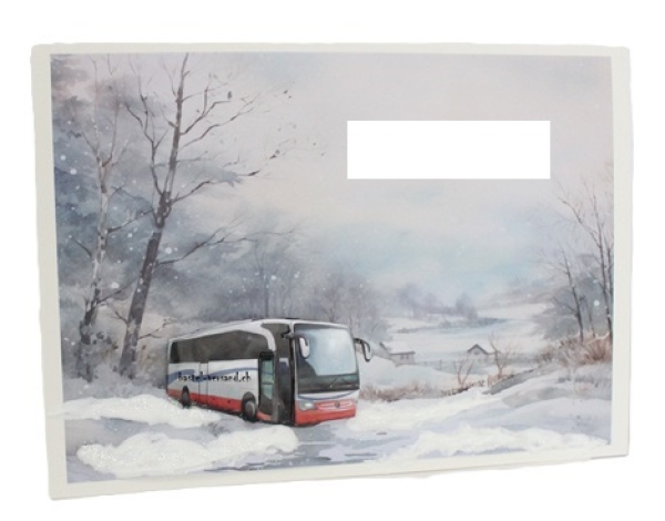 Karte Weihnachten Reisebus