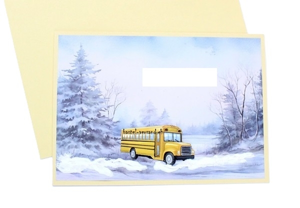 Karte Weihnachten Reisebus