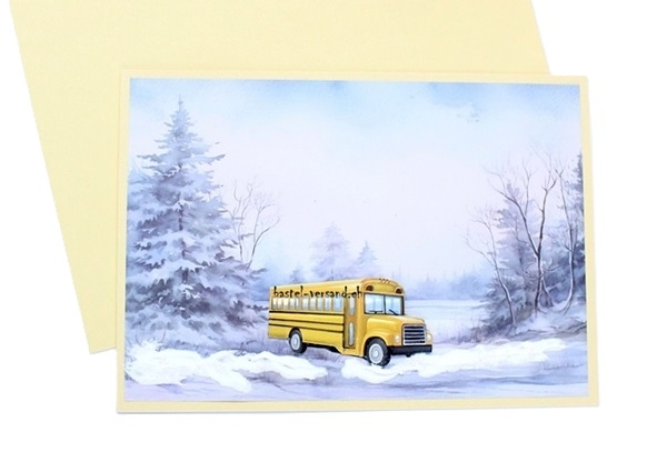 Karte Weihnachten Reisebus