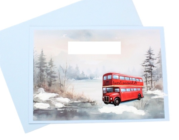 Karte Weihnachten Reisebus
