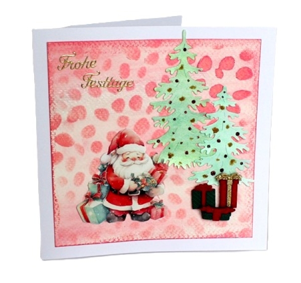 Weihnachtskarte Weihnachtsmann "Frohe Festtage"