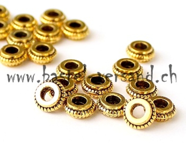 Metallperle 7mm goldfarbig