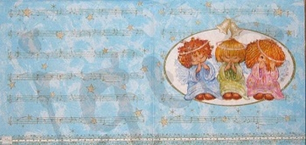 Serviette 3 engeli hellblau