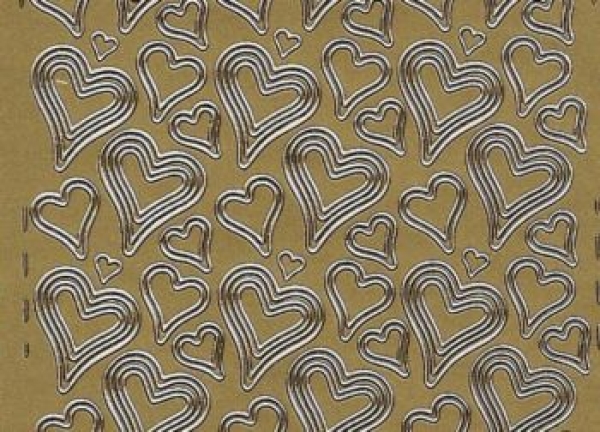 Sticker Herzen gold