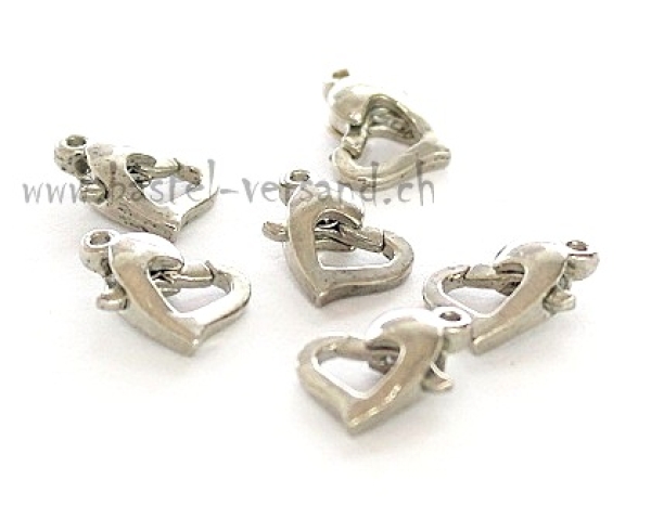 Herzkarabiner 11mm silberfarbig